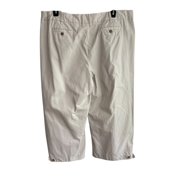 Lands' End Capri Pants Plus Size 18 Khaki 100% Cotton Classic Preppy Chinos - Picture 4 of 15